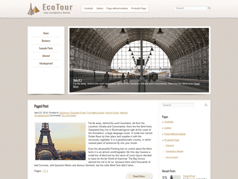 Ecotour Tema di viaggio Wordpress gratuito