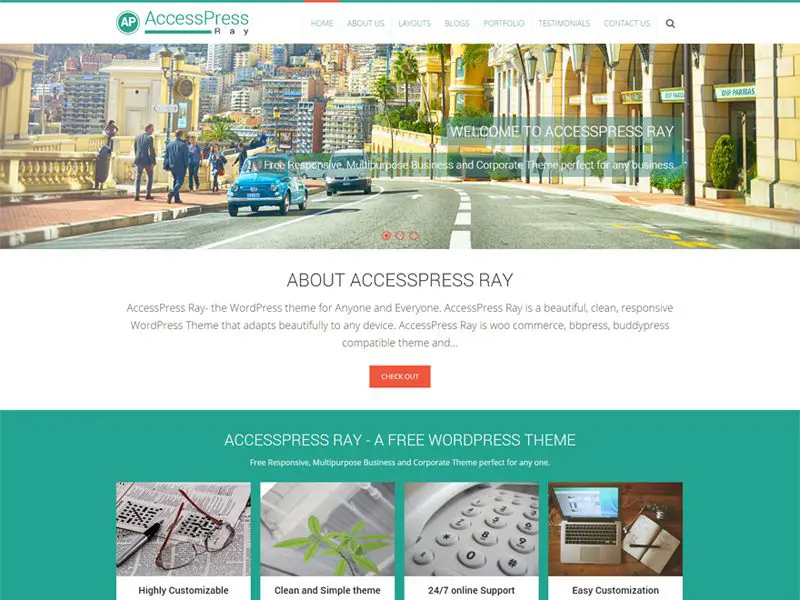 Accesspress Ray Viagens, Fotografia Tema Wordpress Grátis