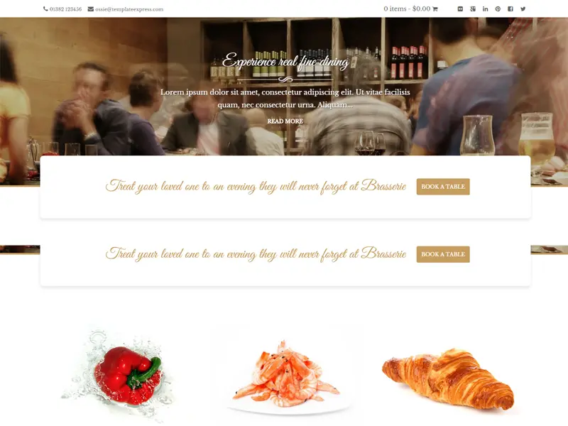 Tema WordPress gratuito per Brasserie