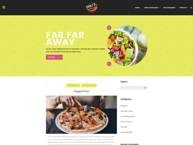 Chilis Tema gratuito de Wordpress para restaurante