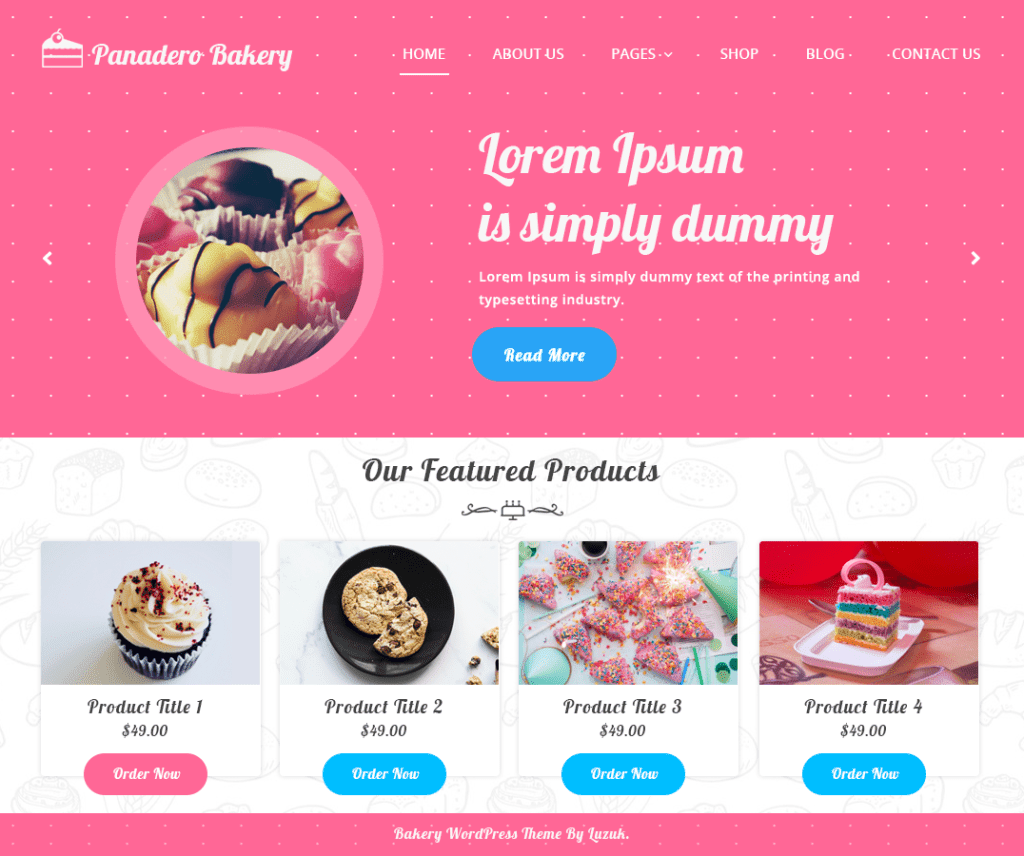 Panadero Bakery Tema gratuito de comida y bebida de Wordpress