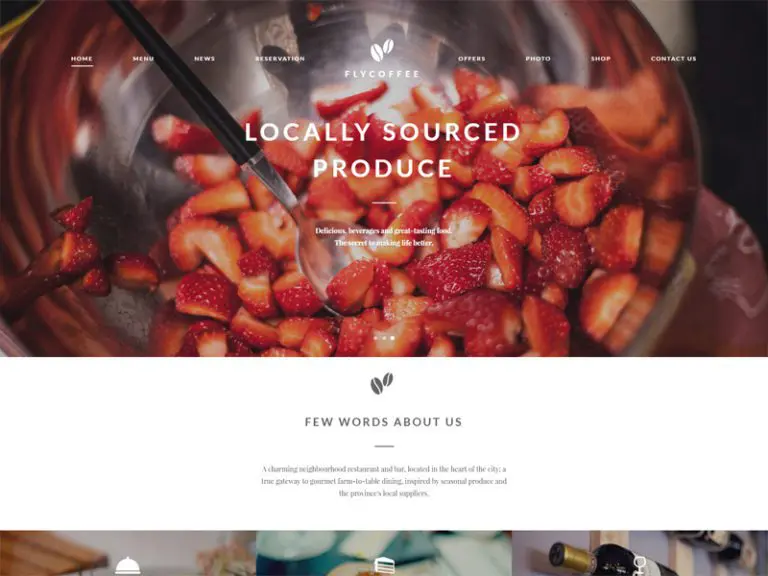 Tema de restaurante Flycoffee Wordpress