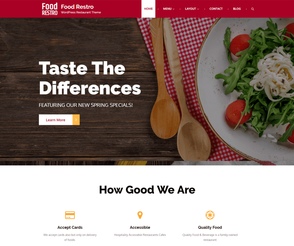 Food Restro Бесплатная развлекательная тема Wordpress