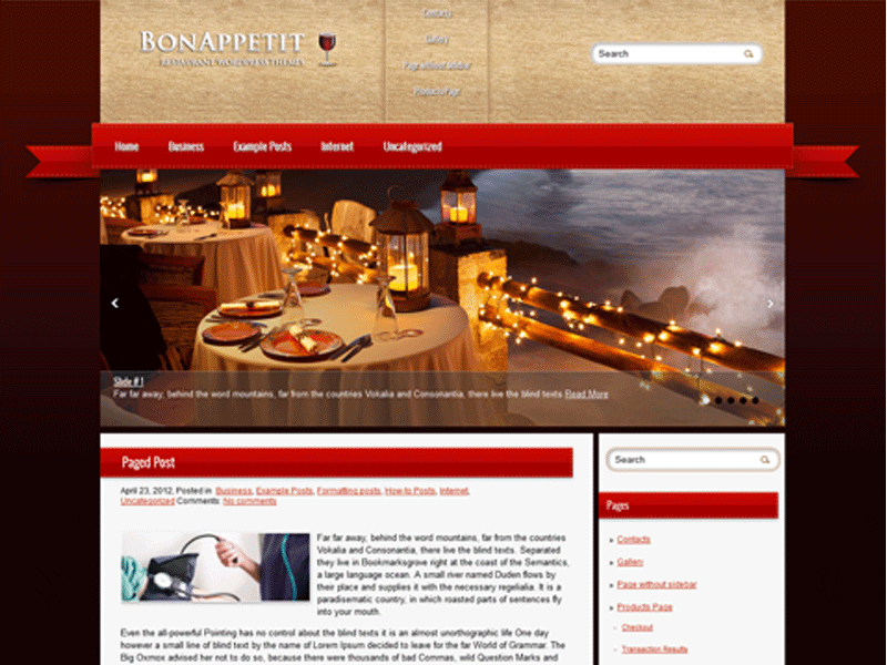 Bonappetit Restaurant Thème WordPress gratuit