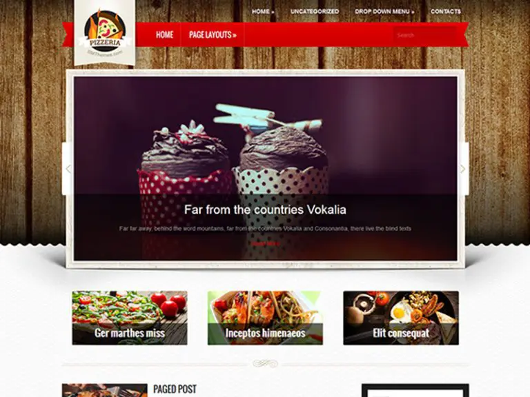 Pizzeria Free Wordpress Bakery Theme