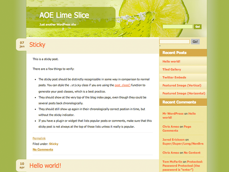 Lime Slice-Tema Wordpress gratis para Natural