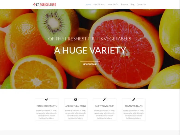 Tema Wordpress de Frutas Responsivas Lt Agricultura