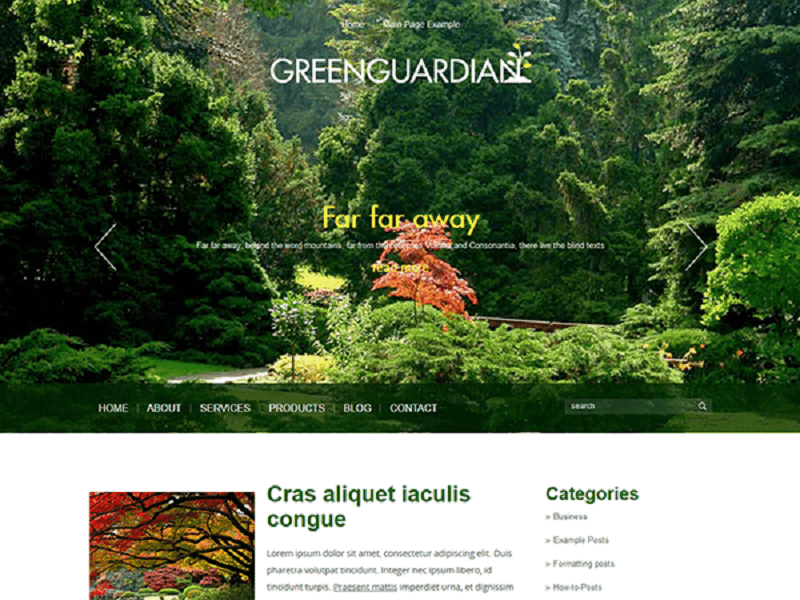 Greenguard – Tema libre de la naturaleza Wordpress