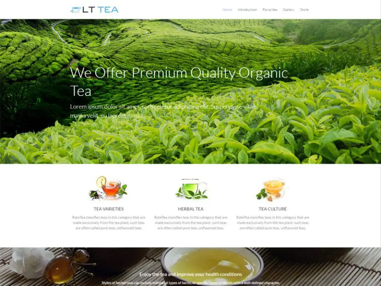 Tema Wordpress del negozio di tè reattivo gratuito di Lt Tea Onepage