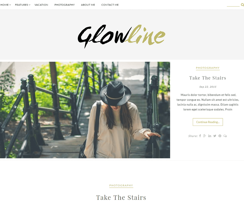 ธีมบล็อก Glowline Wordpress