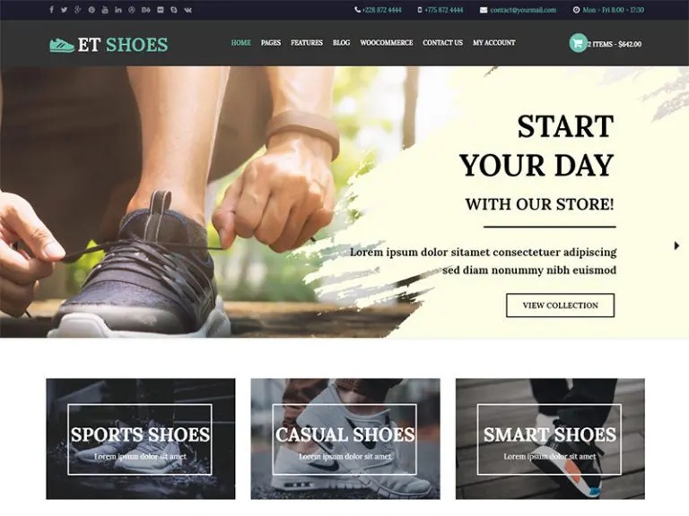 Et Schuhe Free Responsive Schuhe Wordpress Theme