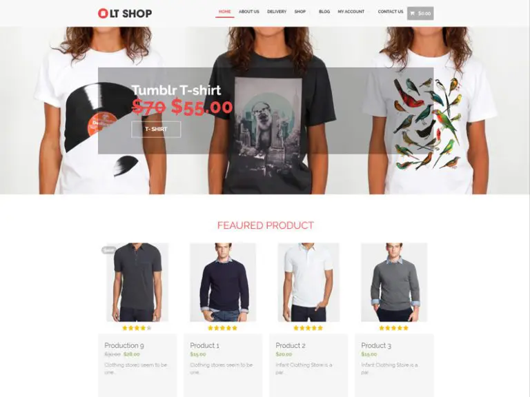 Lt Shop Tema de Wordpress gratuito para tienda en línea adaptable