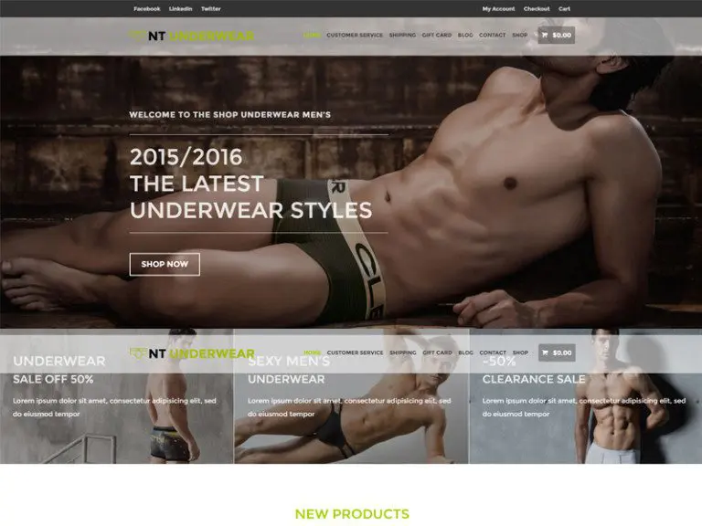 Nt Underwear Tema Wordpress Gratis Untuk Toko Fashion