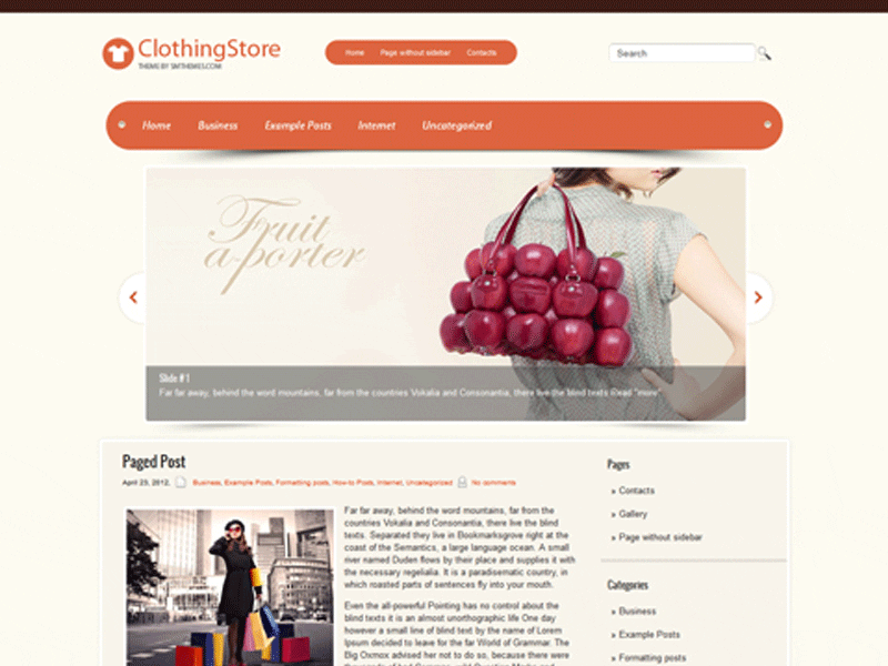 Clothingstore Kostenloses Wordpress-Thema für Mode