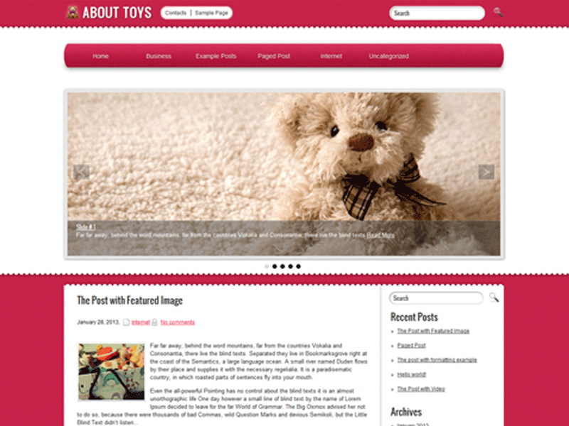 Abouttoys Kostenloses Theme für Wordpress