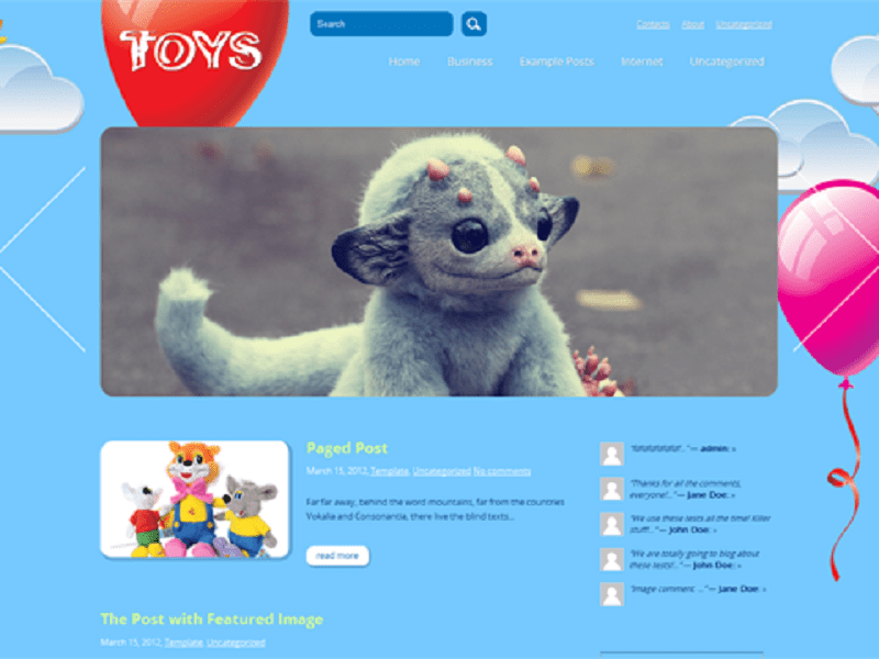 Spielzeugfreies Thema Wordpress für Kinder