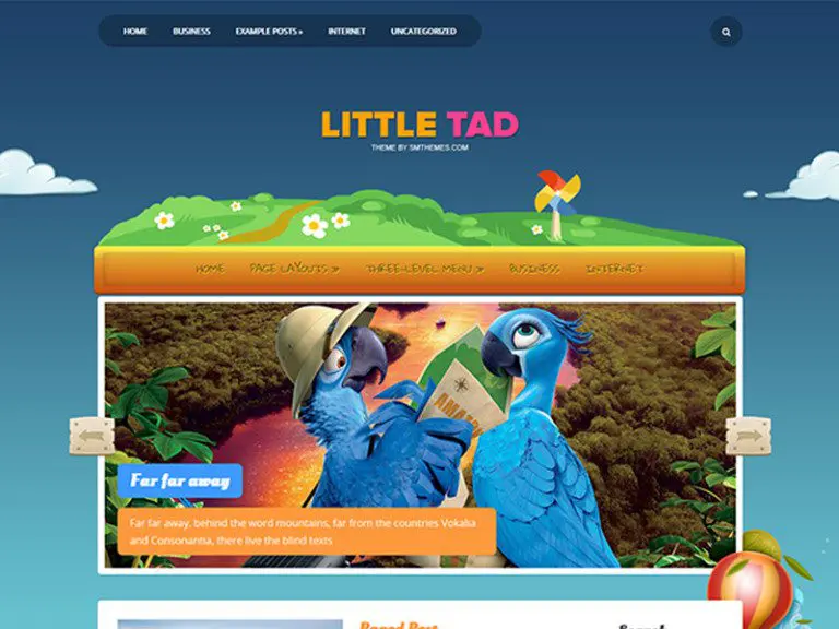 Tema Wordpress gratuito Littletad per cartoni animati