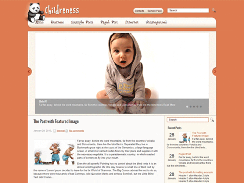 Childreness - Tema gratuito WordPress per bambini