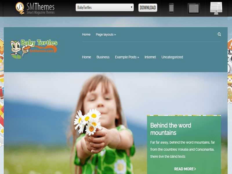 Babyturtles Бесплатная тема Wordpress для малышей