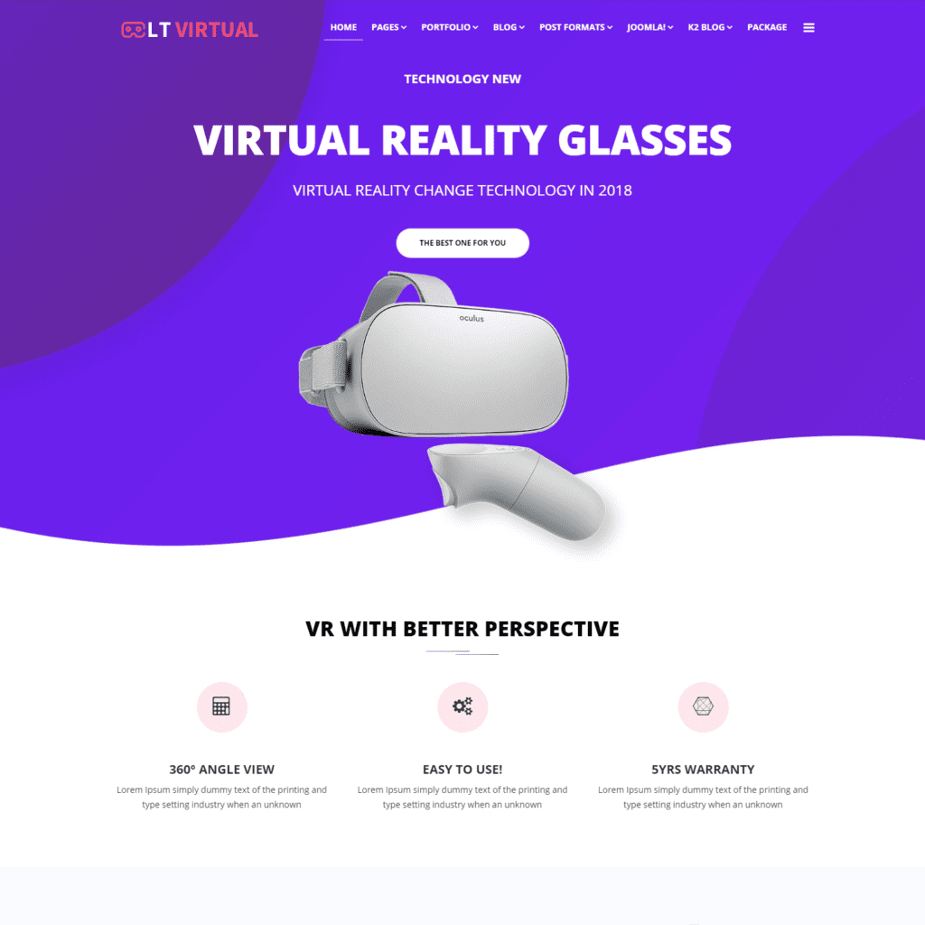 Lt Virtual Thème de réalité virtuelle Joomla gratuit