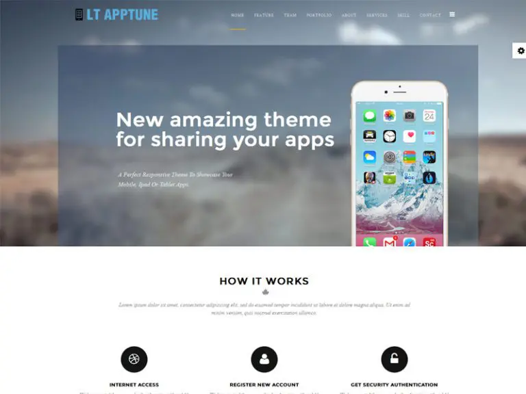 Lt Apptune Onepage Bezpłatne responsywne aplikacje mobilne Szablon Joomla