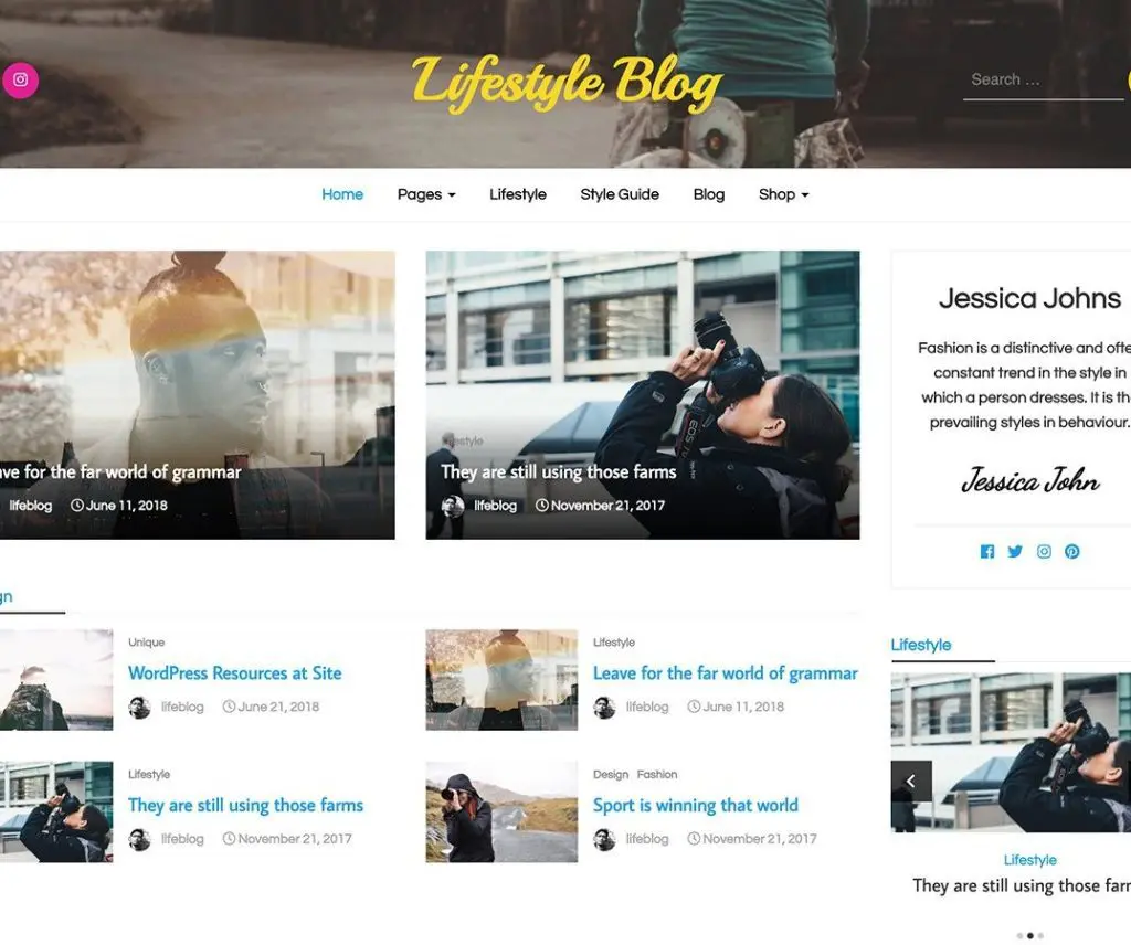 Yaşam Tarzı Blogu Ücretsiz Blog Wordpress Teması