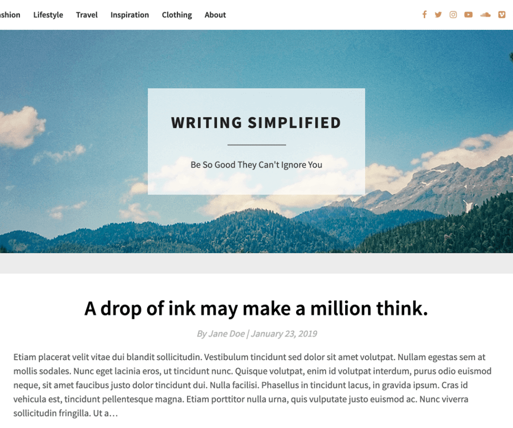 Bright Writing Tema gratuito de entretenimiento de Wordpress