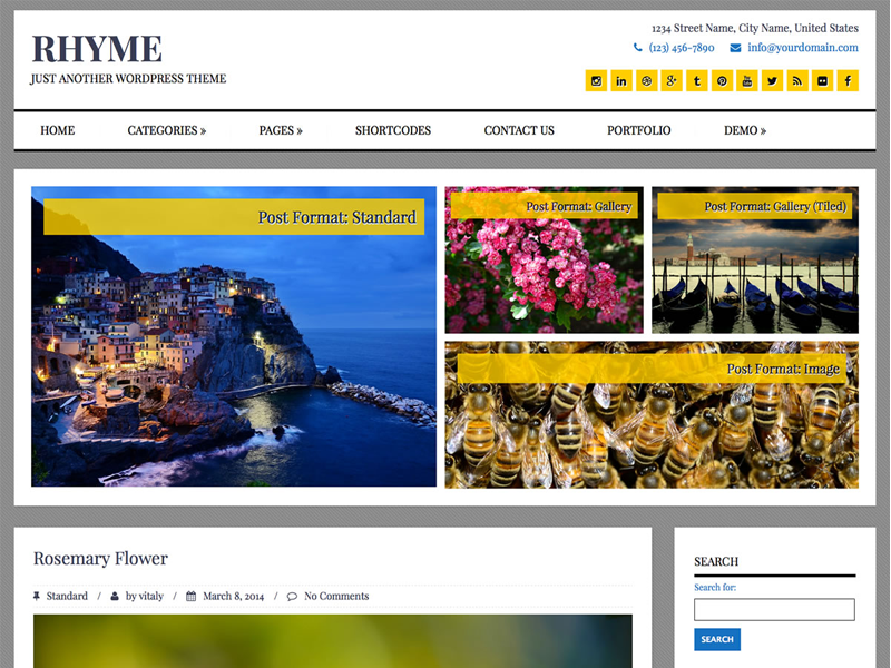 Tema personală Wordpress responsive Rhyme