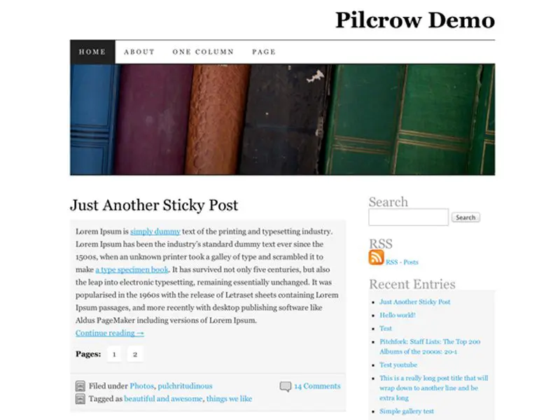 Pilcrow 최고의 무료 Wordpress 테마 다운로드