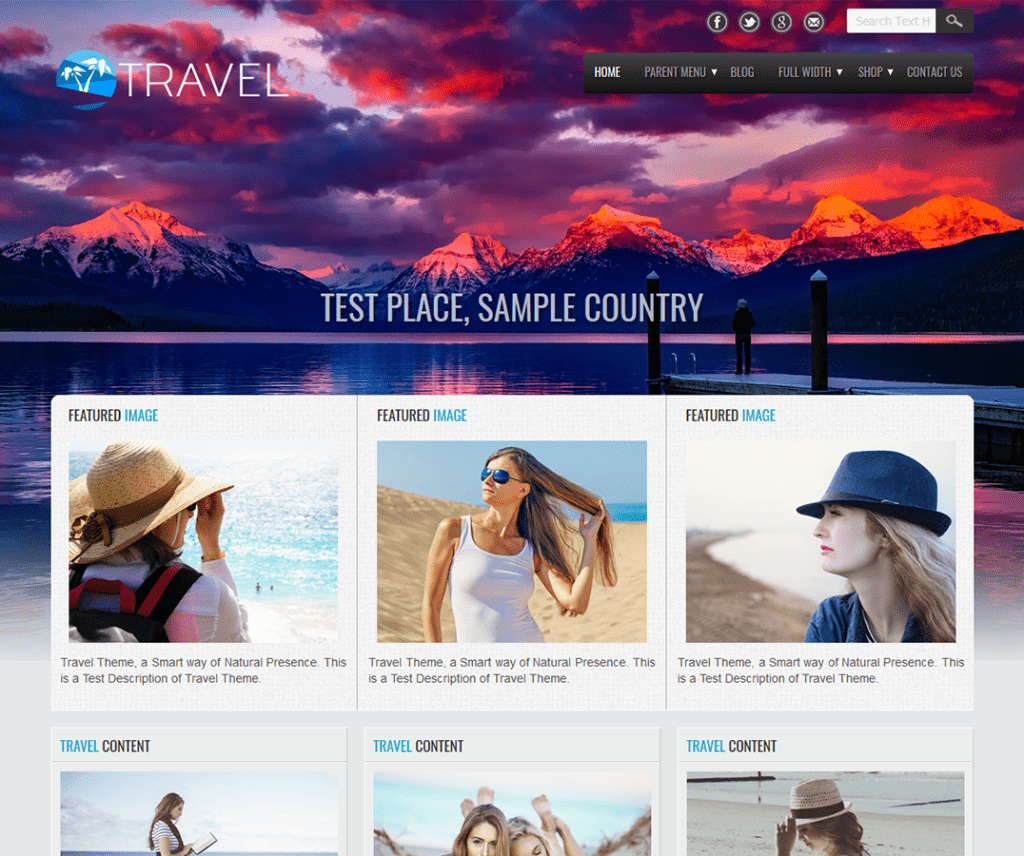 Travel Lite Tema gratuito de WordPress para vacaciones