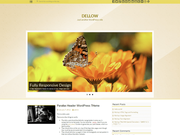 Dellow 무료 휴일 Wordpress 테마