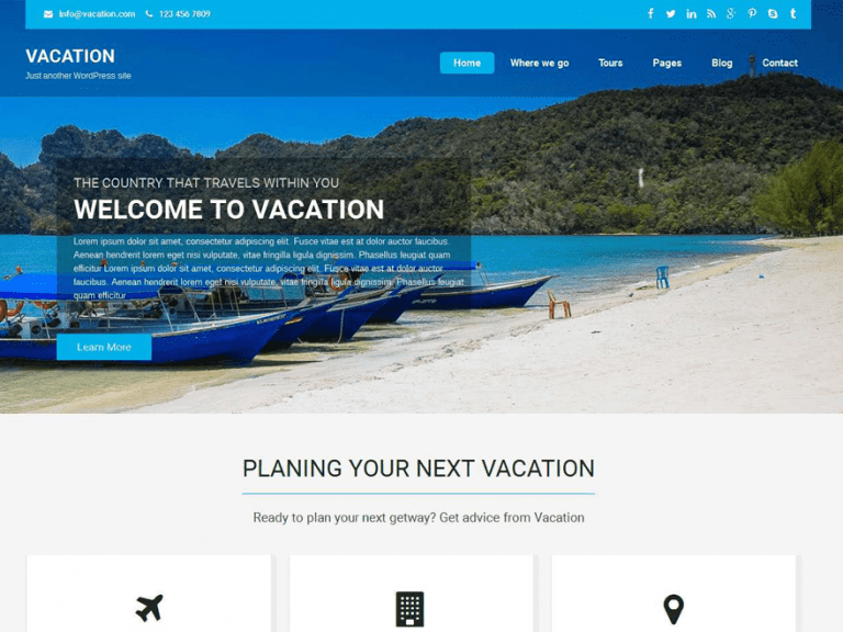 Vacation Lite Tema Wordpress gratuito per le vacanze