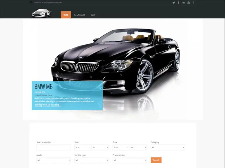 Modelo Joomla de carro responsivo sem carro