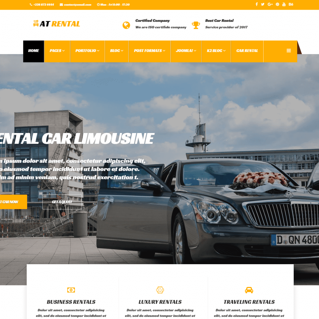 Bei Rental Free Joomla Car Rental Website Template