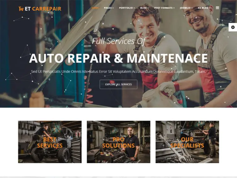 Et Car Repair Joomla Plantilla de reparación de automóviles