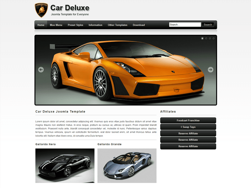 Car Deluxe Joomla Mejor plantilla gratuita