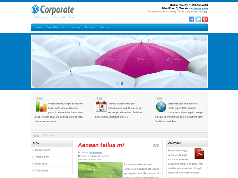 Target gratuito Joomla miglior template