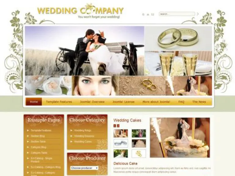 Jm Wedding03 Modèle Joomla de mariage gratuit