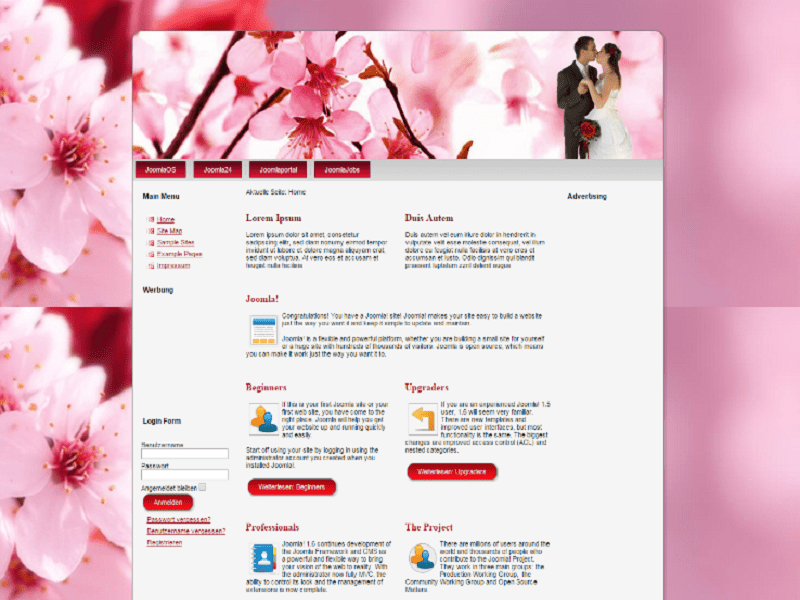 Cms Wedding –結婚式用の無料のJoomla Temmplate