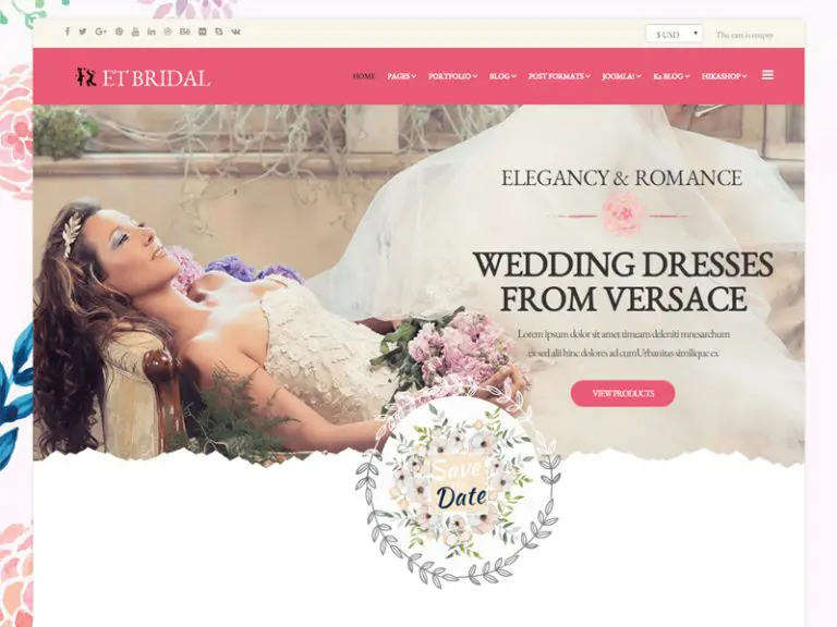 Et Bridal Plantilla Joomla para bodas gratis