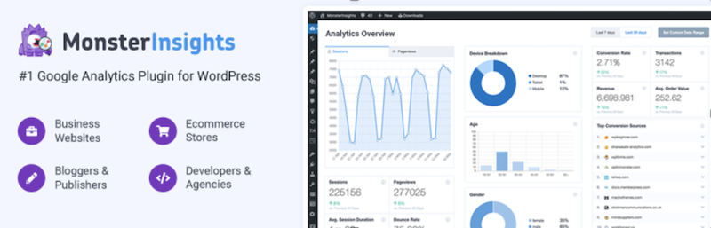 Monster Insights Google analitik eklentisi