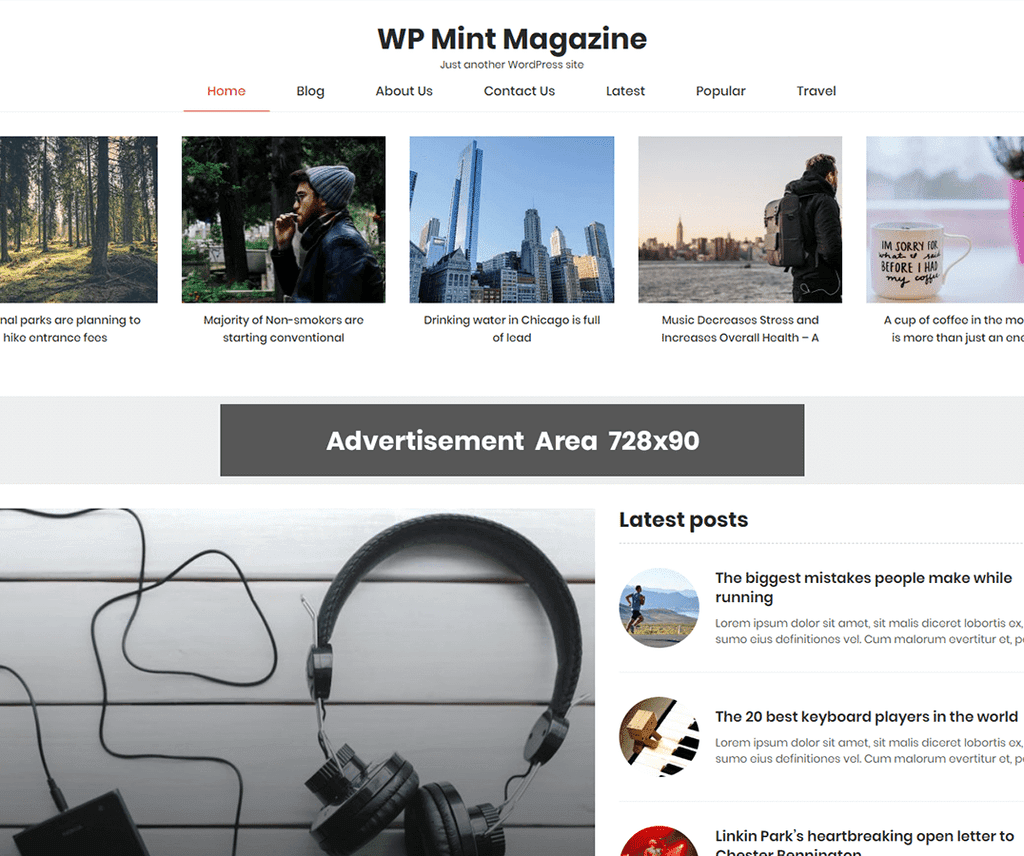 Wp Mint Magazine Fotografia Grátis Tema Wordpress