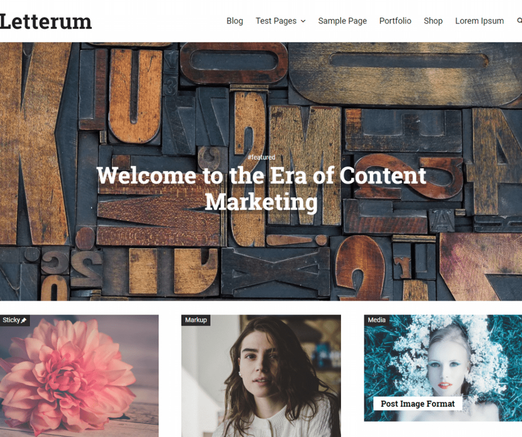 Tema Wordpress de fotografia grátis Letterum