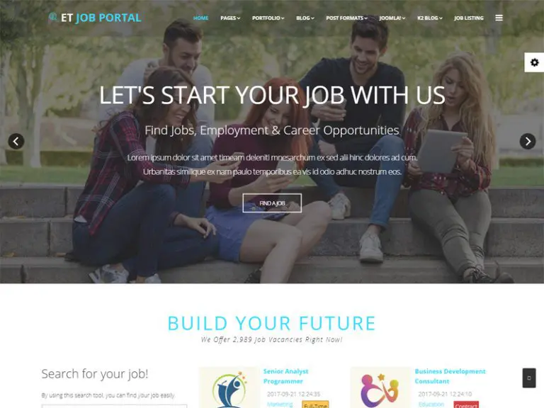 Et Job Portal เทมเพลตพอร์ทัลงาน Joomla