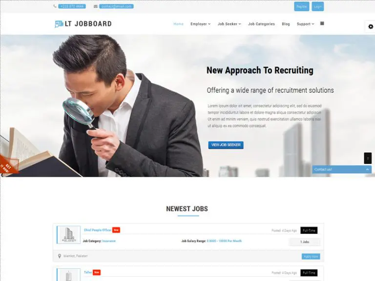 Lt Jobboard Template Joomla Job Board Responsif Gratis