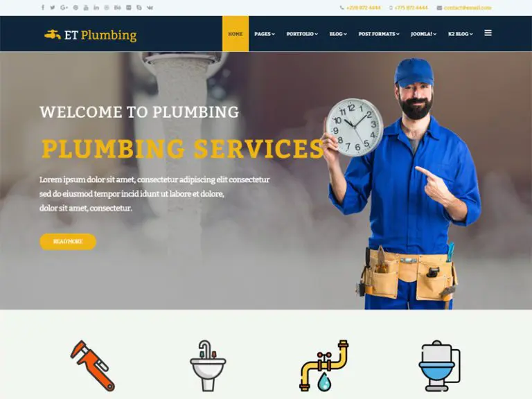 Et Plumbing 免费 Joomla 水暖模板