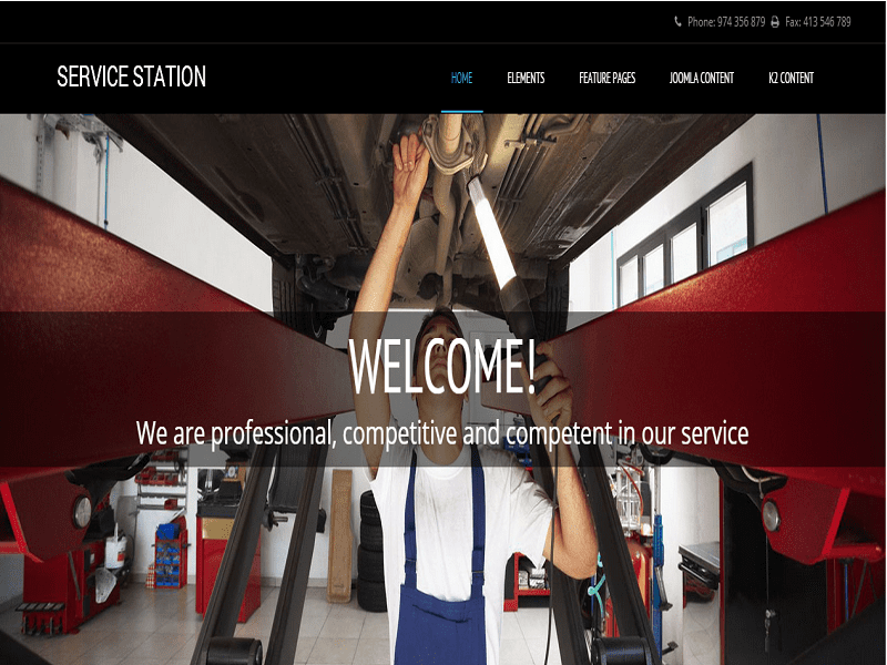 Service Station – Kostenlose Joomla-Vorlage für die Reparatur von Autos