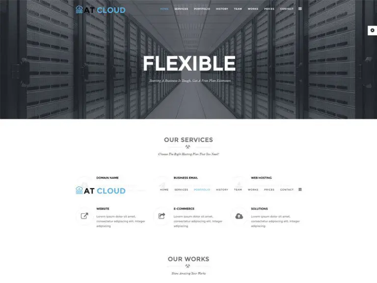 At Cloud Onepage Template Joomla gratuito per server