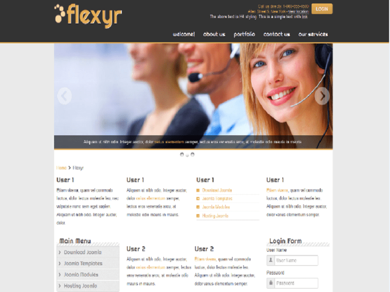 Flexyr – 免費託管 Joomla 模板