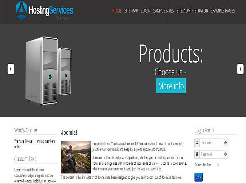 Hostingservices – Kostenlose Joomla-Vorlage für das Hosting